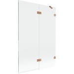 MEXEN/S - Lunar vaňová zástena 2-krídlová pravá 120 x 150, transparent, meď kartáčovaná 897-120-100-65-00-P