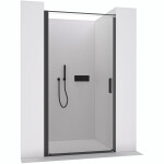 CERANO - Sprchové otočné dvere Porte L/P - 8 mm - čierna matná, transparentné sklo - 80x195 CER-413486