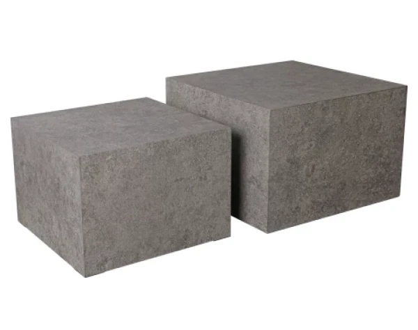 Súprava štvorcových stolíkov Maddox,imitácia šedého kameňa, 2 ks%