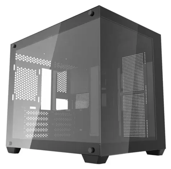 DarkFlash C285MP čierna / Skriňa PC / mATX / ITX / dvojité tvrdené sklo / bez ventilátorov / bez zdroja (C285MP Black)