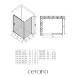 CERANO - Sprchovací kút Varone LINE Ľ/P - 6 mm - chróm, transparentné sklo - 120x90x195 - posuvný CER-DY505-90109