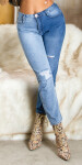 Sexy Highwaist Bi-Color Mom Jeans Used Look denimblue