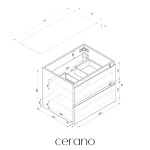 CERANO - Kúpeľňová skrinka Carole - dub medový + doska pod umývadlo z lit. mramoru Elanys - 12 mm - biela matná - 70x49,2x46 CER-8050BD85522