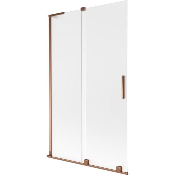 MEXEN/S - Velar L dvojkrídlová posuvná vaňová zástena 110 x 150, dekor, ružové zlato 896-110-003-31-60