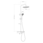 AQUALINE - FARRAO sprchový stĺp s batériou a napúšťaním, čierna mat SL450B