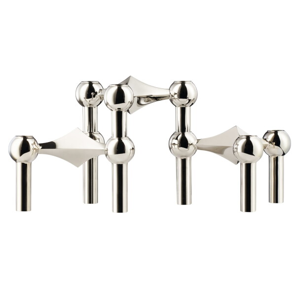 STOFF NAGEL Dizajnový svietnik STOFF Nagel Chrome – set 3 ks