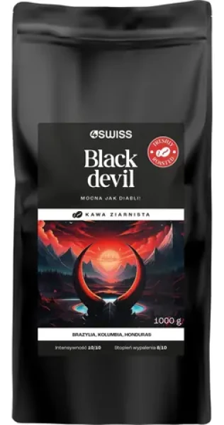4Swiss Black Devil / Zrnková káva / čerstvo pražená / 1 kg (5906496181306)