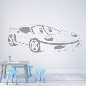 Veselá Stena Samolepka Detské autíčko Porsche Farba: šedá, Veľkosť: 100 x 44 cm
