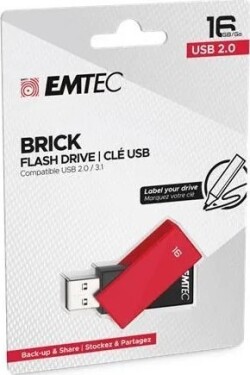 Emtec Emtec C350 Brick pamięć USB 16 GB USB Typu-A 2.0 Čierny, Červený