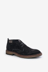 Semišové pánske šnurovacie členkové topánky Big Star OO174146 Black 45