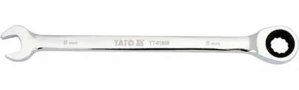 YATO YT-01908 / Kľúč očkoplochý račňový 8 mm / 141 mm (YT-01908)