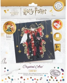 CRYSTAL ART Pohľadnica Harry Potter a Hedviga