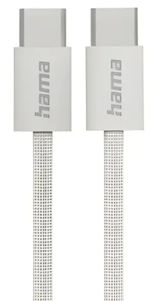 HAMA Fabric béžová / Nabíjací kábel / USB-C - USB-C / 1 m / opletený nylon