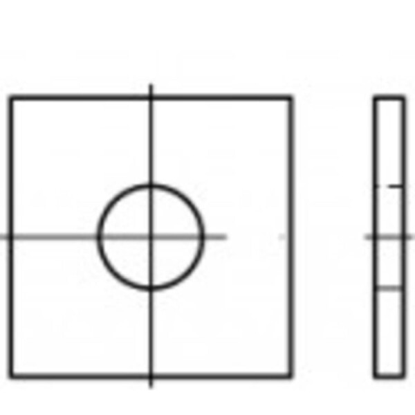 štvorhranné podložky 30 mm 90 mm ocel glavanizované zinkom 25 ks TOOLCRAFT 106778; 106778