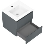MEXEN/S - Orio kúpeľňová skrinka 50 cm s umývadlom Otis, 2 zásuvky, grafit mat/biela mat 91A10-05047-2-BFF66-W18M01