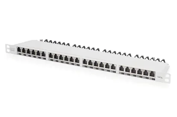 Digitus CAT6A High Density / Patch panel / tienený / 19" / 24 portov / 0,5U (DN-91624S-SL-EA-G)