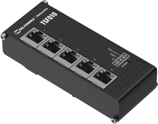 Teltonika Teltonika NETWORKS TSF010 Frokov Ethernet Switch Nie zarządzany Fast Ethernet (10/100) DIN rail Čierny