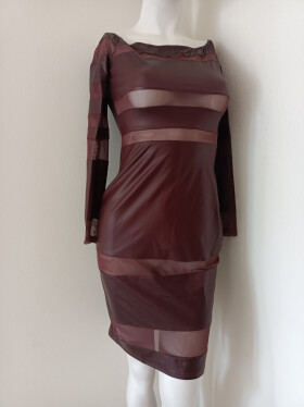 Dámske sexi šaty 18966 dark burgundy - Koucla UNI