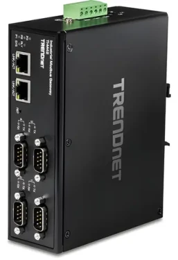 Trendnet TI-M42 čierna / Priemyselná brána Modbus / 4X RS-232/422/485 / 2x LAN 10/100 / IP30 (TI-M42)