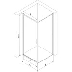 MEXEN/S - Exo sprchovací kút dvere krídlové 100 x 90, transparent, čierna 817-100-090-70-00