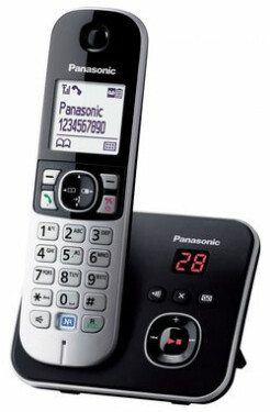 Panasonic KX-TG6821FXB čierno-strieborná / DECT bezdrôtový telefón s 1.8 displejom / CLIP / záznamník (KX-TG6821FXB)