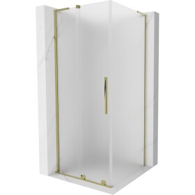 MEXEN/S - Velar L sprchovací kút, posuvné dvere 120 x 120, dekor, zlato 871-120-120-33-50