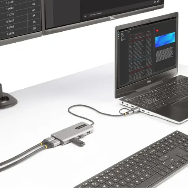 StarTech USB-C Multiport Adaptér strieborná / USB-C húb / 2x HDMI / 3x USB-A / 60 Hz (167B-USBC-MULTIPORT)