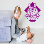 Veselá Stena Samolepka Game King Farba: oranžová, Veľkosť: 60 x 70 cm