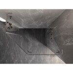 MEXEN/S - Lunar L sprchový kút päťboký krídlový pravá 100x90, transparent, nikel kartáčovaný 831L-100P-090L-97-00-P