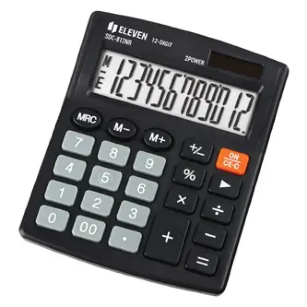 Eleven SDC-812NR čierna / Kalkulačka / stolný / 12miestna / duálne napájanie (SDC-812NR)