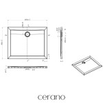CERANO - Sprchová vanička obdĺžniková Brio - SMC/minerálny kompozit - štruktúrovaná biela - 100x80x4 CER-679503