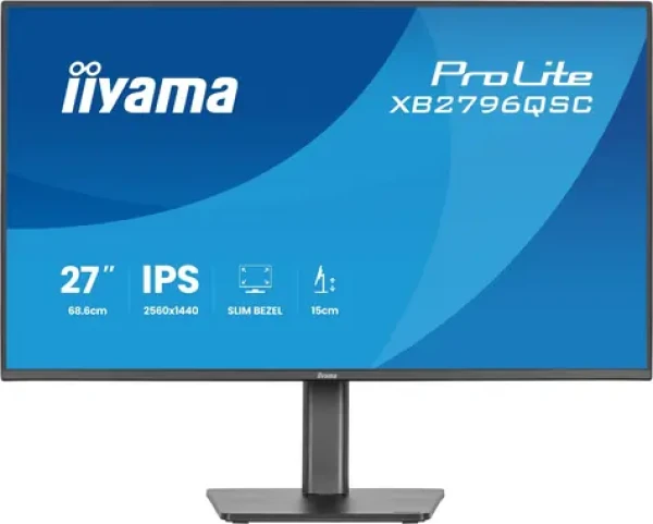27" IIYAMA ProLite XB2796QSC-B1 čierna / LED / IPS / 2560 x 1440 / 16:9 / 4 ms / 1000:1 / 350cd-m2 / USB-C / VESA (XB2796QSC-B1)