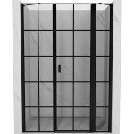 MEXEN/S - Mist sprchové dvere krídlové pravé 135, čierna dekor, čierna 8A4-135-001-70-77-P