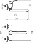 NOVASERVIS - Drezová umývadlová batéria 150 mm Metalia 54, chróm 54078,0