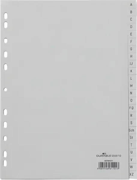 Durable 1-52 šedá / Register / A4 / PP / 52 dielov / 10 ks (650410)