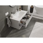 MEXEN/S - Orio kúpeľňová skrinka 90 cm s umývadlom Vela, 2 zásuvky, sivá mat/biela mat 91A10-09047-2-BFF62-W23M01
