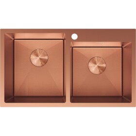 MEXEN - Xorin oceľový drez 2-bowl 780 x 450 mm, meď HC 6441782000-65HC