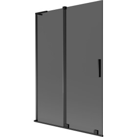 MEXEN/S - Velar L dvojkrídlová posuvná vaňová zástena 120 x 150, grafit, čierna 896-120-003-41-70