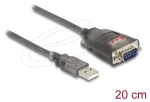 DeLock Adaptér USB 2.0 Typ-A 1x Sériový RS-232 DB9 (M) / Adaptér / 3x LED / 0,2 m / So skrutkami (61412)