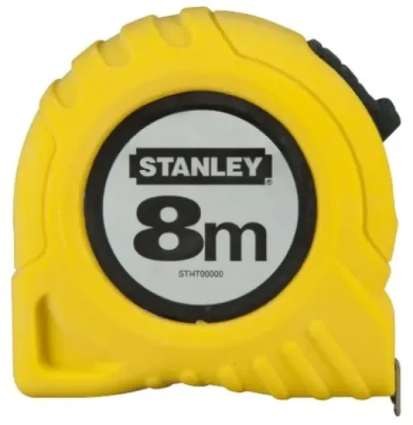 Stanley 0-30-457 / Meter zvinovací 8m / žltá oceľová páska 25mm / tr. pr. II / plastový obal (0-30-457)