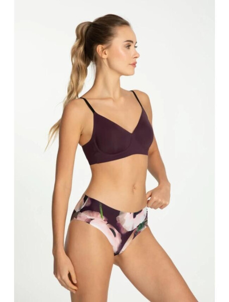 Dámske nohavičky Velvet Bloom Simple Classic - Julimex S fialová vzor