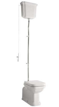 KERASAN - WALDORF WC misa s nádržkou, spodný/zadný odpad, biela-chróm WCSET19-WALDORF
