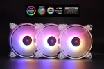 1stCool AURA EVO Crystal biela / Sada ventilátorov / 120mm / ARGB / 3ks / radič (KIT-AURA-EVO-CR)