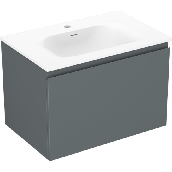 MEXEN/S - Orio kúpeľňová skrinka 70 cm s umývadlom Vela, 1 šuplík, grafit mat/biela mat 91A10-07047-1-BF66-W23M01
