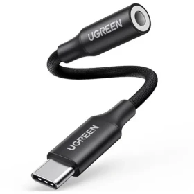 Ugreen AV161 Adaptér USB-C (M) - 3.5mm Jack (F) 0.1m čierna (6957303856312)