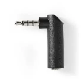 Nedis Stereo audio adaptér jack 3.5 mm (M) - jack 3.5 mm (F) 10 ks čierna / 90 ° uhol / poniklovaný (CAGP22980BK)