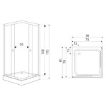 KERRA - Sprchovací kút Biely Pixel SQ 80 (s vaničkou) 5907548118363