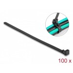 Delock 19066, sťahovacie pásky, čierna, žiarovo stabilizované, opakovane použiteľné, 100 ks; 19066