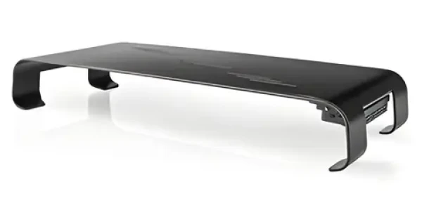 Nedis Stojan pod monitor s USB hubom / Stojan na monitor / nosnosť 18 kg / USB hub 4X USB 3.0 (ERGOMFSU3400BK)