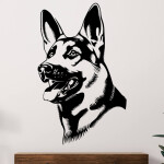 Veselá Stena Samolepka Nemecký ovčiak Farba: zelená, Veľkosť: 80 x 50 cm